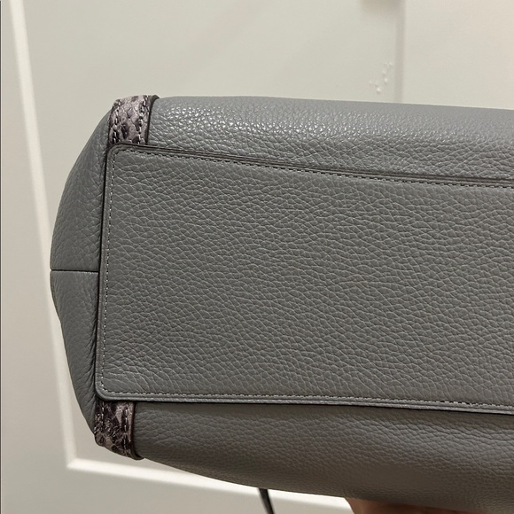 Coach (EUC) Kristy Shoulder Bag in Granite & Snake Embossed Leather Trim - Picture 12 of 14